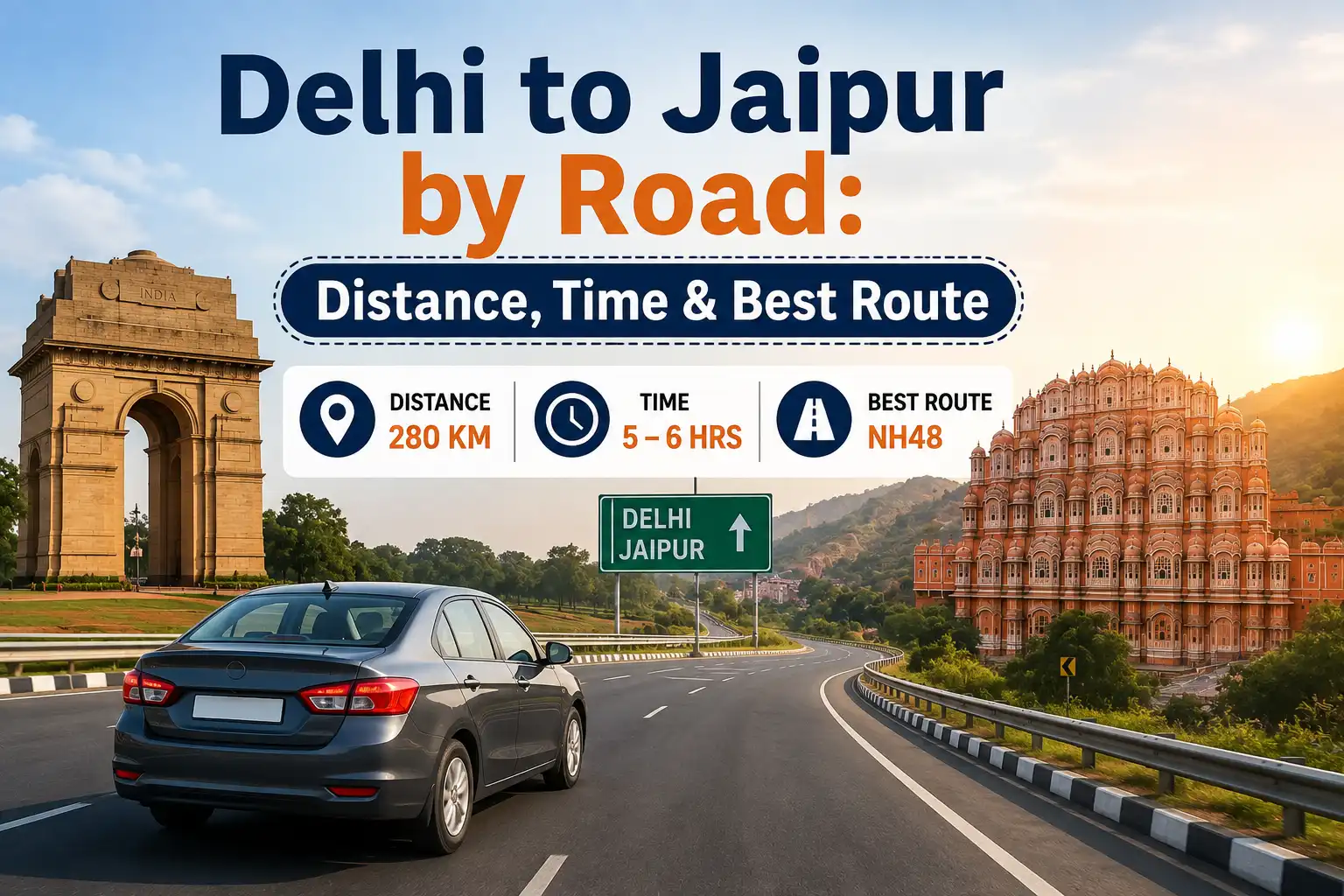 Delhi to Jaipur by Road: Distance, Time & Best Route (2026 Guide)